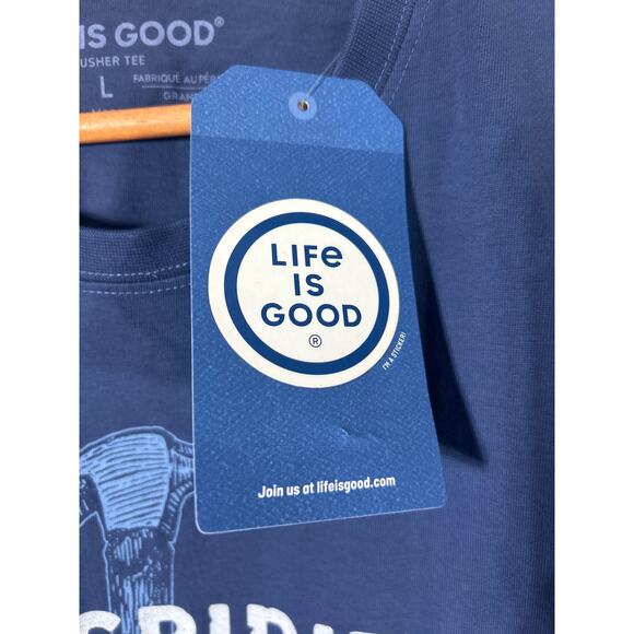 Life Is Good T Shirt Large Navy Crusher Tee NEW My Spirit Animal is a Hammer - Picture 7 of 10